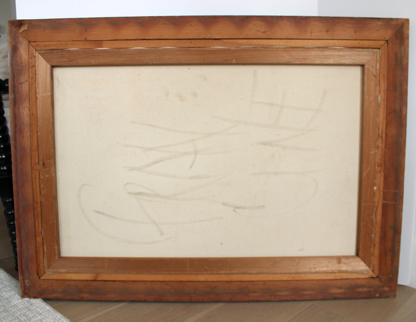 Ext LRG Original Signed French Still Life on Canvas, Carved Frame