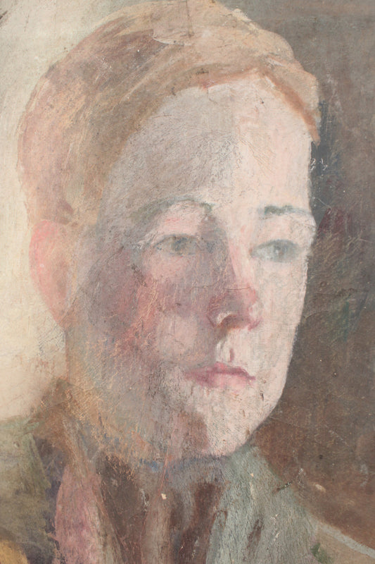 Original Oil Impressionism Portrait French Woman 12"x17"